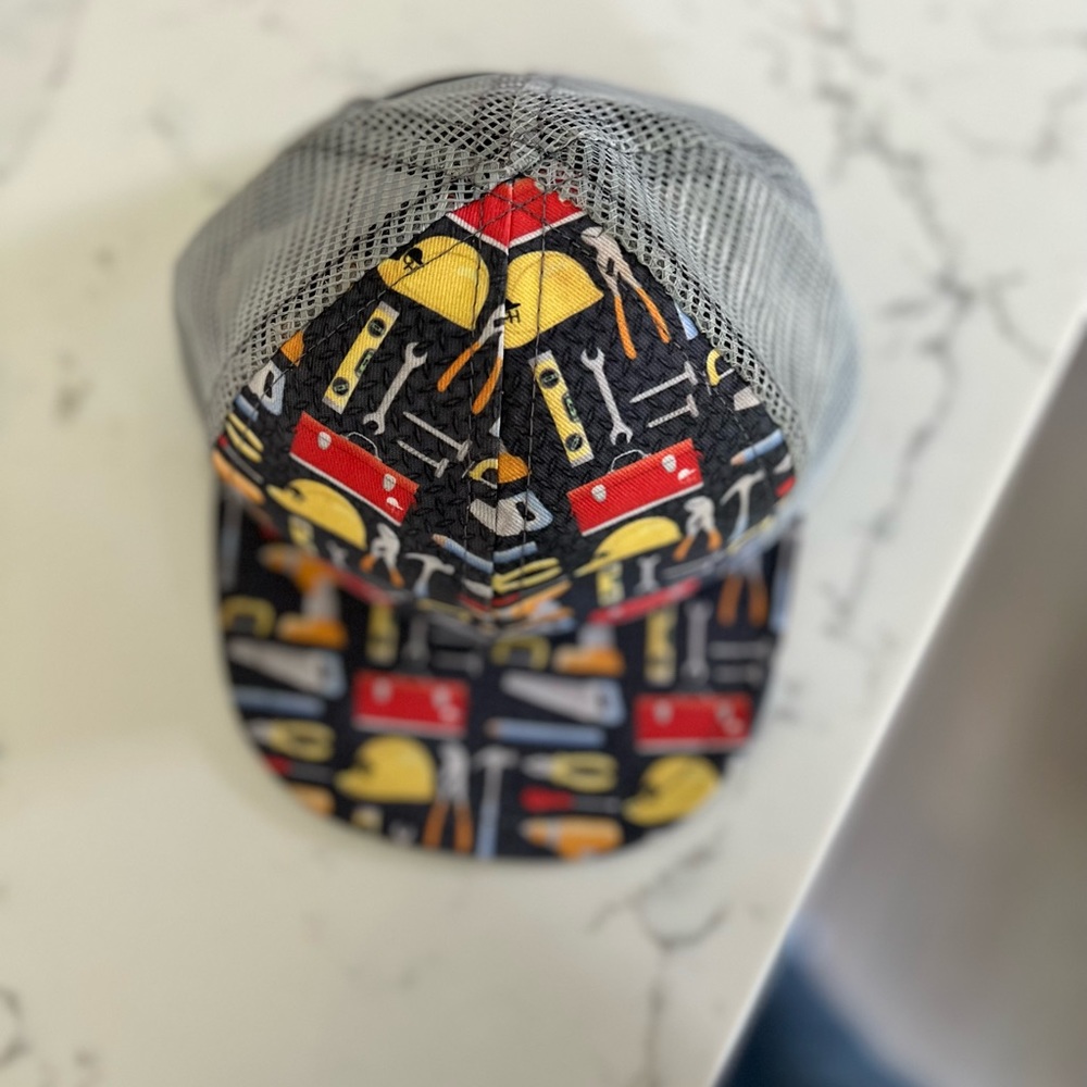 George hat tools print, size toddler